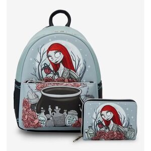 NEW Loungefly Disney Nightmare Before Christmas Sally Cauldron Backpack & WALLET